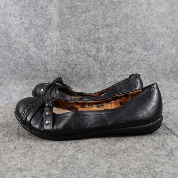 Faded Glory Shoes Kid 13 Ballet Flat Slip On Round Toe Girl Stretch Casual Black - Picture 4 of 12